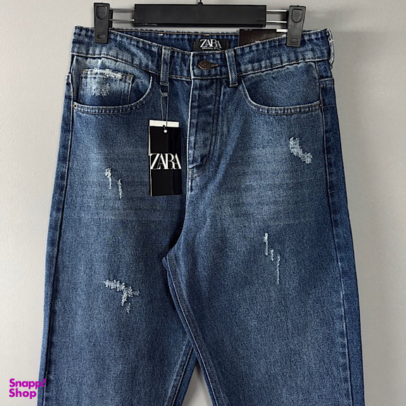 شلوار مام فیت مردانه طرح ZARA کد 1598 رنگ آبی تیره