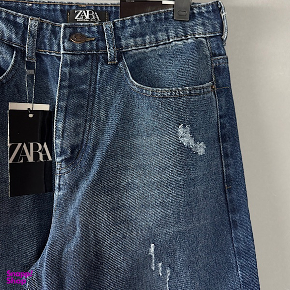 شلوار مام فیت مردانه طرح ZARA کد 1598 رنگ آبی تیره