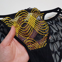 ست شورت و سوتین زنانه کارنا رز مدل فنردار گیپور هندسی کد 4874-2038-2 رنگ زرد