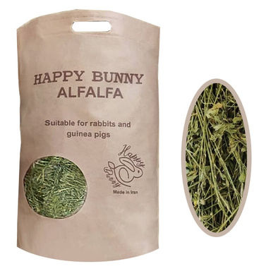 یونجه خشک هویج خرگوش و خوکچه هپی بانی مدل ALFALFA وزن 1000 گرم