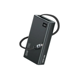 پاوربانک گرین لاین مدل Retractable GNRET35W20BK ظرفیت 20000 میلی‌ آمپر ساعت
