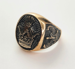 انگشتر مردانه گالری عزیزی مدل تاج بزرگ