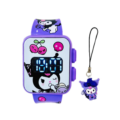 ساعت مچی دیجیتال دخترانه مدل کرومی عروسکی به همراه آویز
