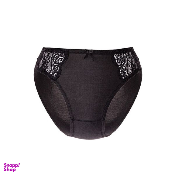 شورت زنانه لین مدل بغل گیپور استرچ کد 614 رنگ مشکی