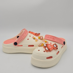 صندل بچگانه پاپا مدل کراکس کد 51649 رنگ کرم صورتی