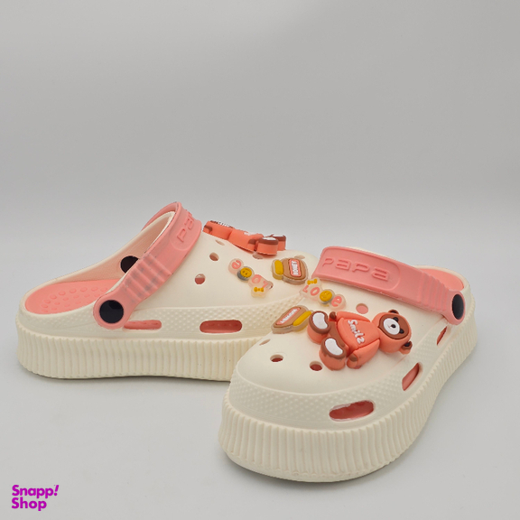 صندل بچگانه پاپا مدل کراکس کد 51649 رنگ کرم صورتی