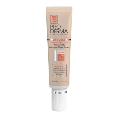 کرم دور چشم رنگی پرودرما سری Eyevest مدل Anti Wrinkle Spf 30 حجم 20 میلی لیتر