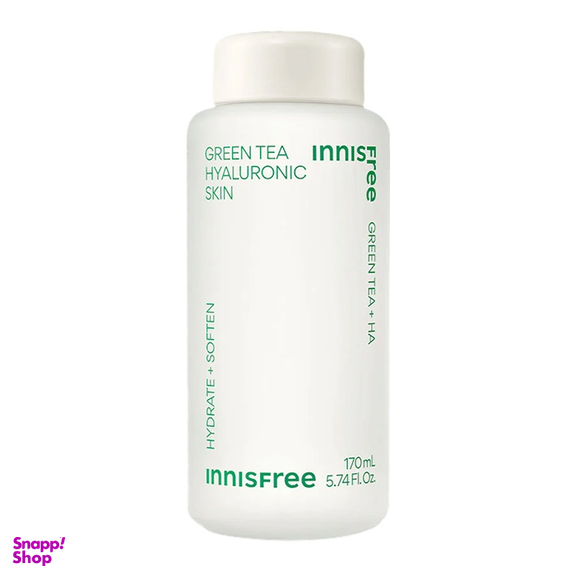 تونر روشن کننده اینیسفری مدل green tea hyaluronic حجم 170 میلی لیتر