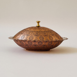 کره خوری مسی قلم زنی کد ZH311