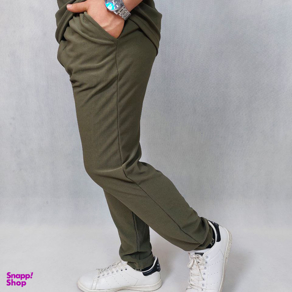 ست تیشرت و شلوار مردانه کد 52 رنگ سبز زیتونی