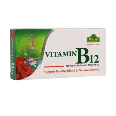 قرص ویتامین B12 1000 میکروگرم آلفا ویتامین بسته 30 عدد