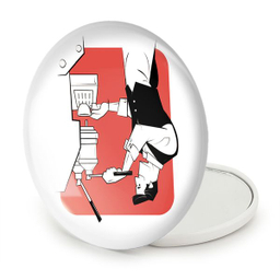 آینه جیبی خندالو طرح باریستا کافه چی مدل تاشو کد 28139