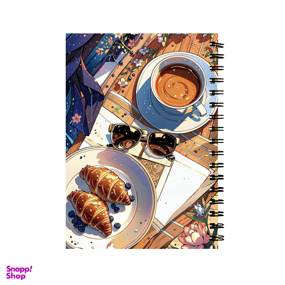 دفتر مشق 60 برگ طرح قهوه و کروسان کد 388