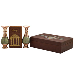 دیوان حافظ انتشارات هلیا همراه ۲ گلدان مسی الماس خاتم