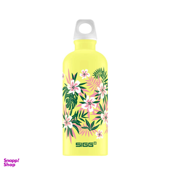 قمقمه سفری سیگ سری SIGG Water Bottle مدل Florid طرح Ultra Lemon Touch 8803.10 حجم 600 میلی لیتر