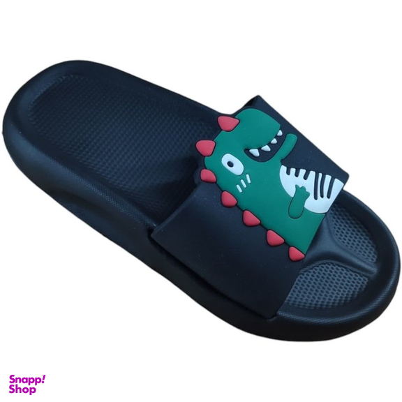 دمپایی بچگانه زیتون مدل داینو تا به تا کد 131410 رنگ مشکی