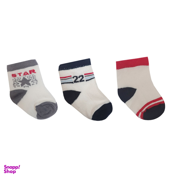 جوراب ساق کوتاه نوزادی لاندنی مدل Z-940 مجموعه 3 عددی