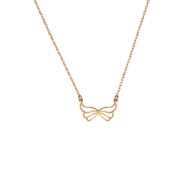 گردنبند طلا 18 عیار زنانه با طرح مینیمال طلاجات مدل طوق پروانه کد 1025