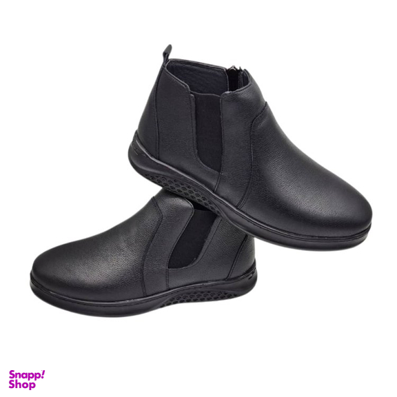 نیم بوت مردانه چرم ریباری مدل Z21 رنگ مشکی