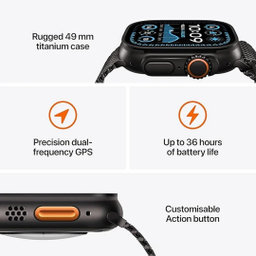 ساعت هوشمند اپل مدل Ultra 2 Black Titanium Case Alpine Loop 49mm