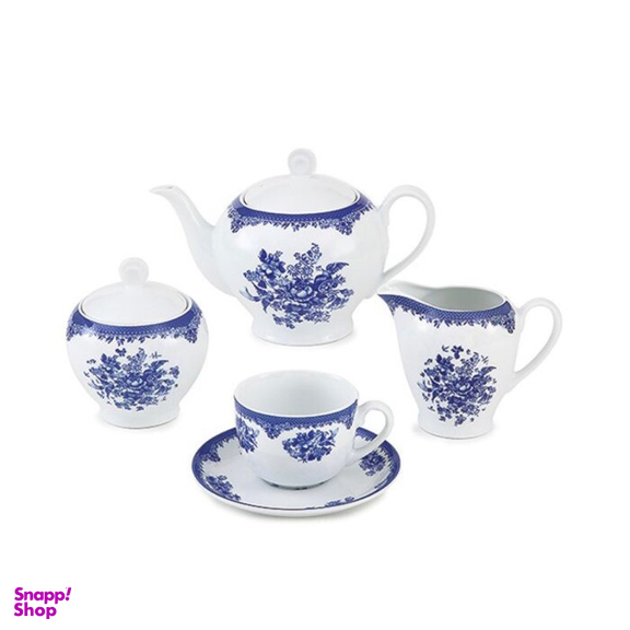 سرویس 17 پارچه چای خوری چینی زرین مدل فلورانس درجه 3