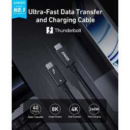 کابل Type-C انکر مدل Prime Thunderbolt 4 Cable 240W 40Gbps کد A84N0011 طول 1 متر