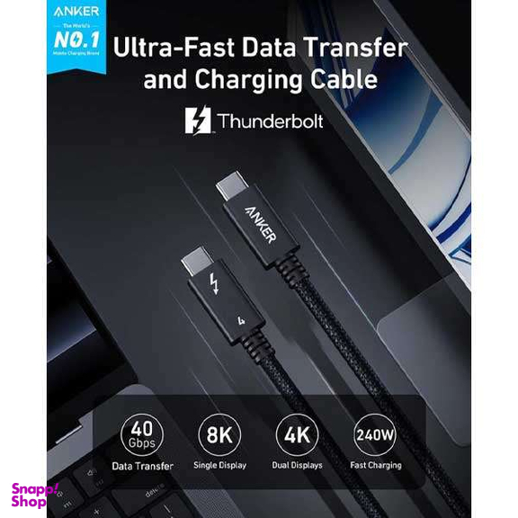 کابل Type-C انکر مدل Prime Thunderbolt 4 Cable 240W 40Gbps کد A84N0011 طول 1 متر
