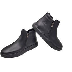 نیم بوت طبی مردانه چرم ریباری مدل Z10 رنگ مشکی