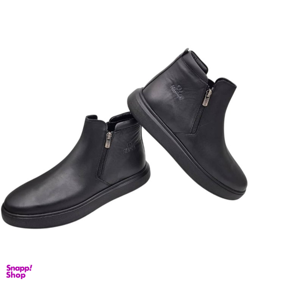 نیم بوت طبی مردانه چرم ریباری مدل Z10 رنگ مشکی