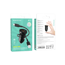 شارژر فندکی بروفون مدل BZ18 QC3.0 18W به همراه کابل تبدیل MicroUSB