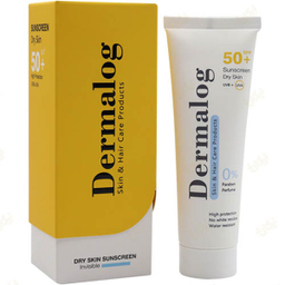 ضد آفتاب بی رنگ درمالوگ مدل +SPF50 مناسب پوست خشک حجم 50 میلی لیتر