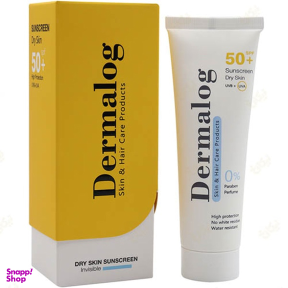 ضد آفتاب بی رنگ درمالوگ مدل +SPF50 مناسب پوست خشک حجم 50 میلی لیتر