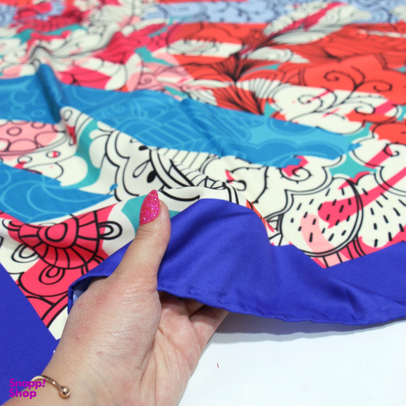 روسری زنانه آنالیا مدل ابریشم مزونی کد 9071