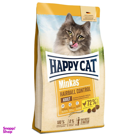 غذا خشک گربه هپی کت مدل Minkas Hairball وزن 10 کیلوگرم