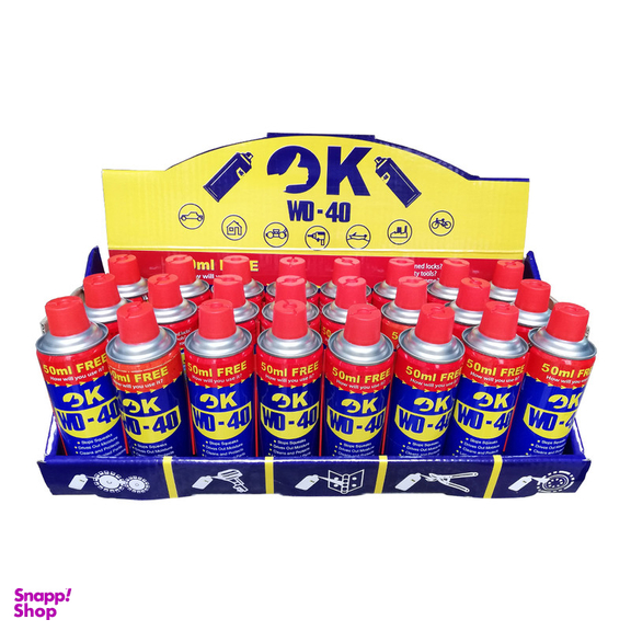اسپری روان کننده و زنگ بر اوکی مدل WD-40 حجم 450 میلی لیتر بسته 24 عددی