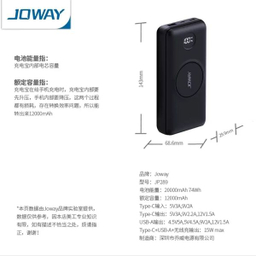 پاوربانک جووی مدل jp-289 Wireless ظرفیت 20000 میلی آمپر ساعت
