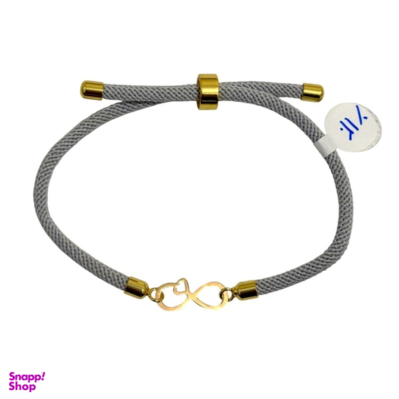 دستبند طلا 18 عیار زنانه طرح بی نهایت و قلب کد 8356
