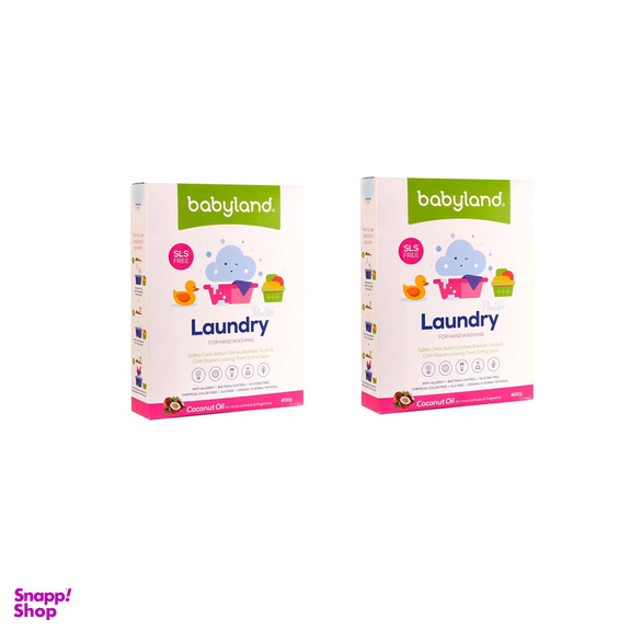 پودر صابون شستشو لباس کودک بیبی لند مدل COCO وزن 400 گرم بسته 2 عددی