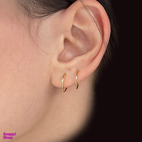 گوشواره طلا 18 عیار زنانه مدل حلقه ای کد 130488