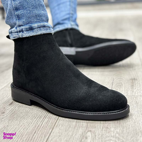 بوت چرم طبیعی مردانه مدل چلسی کد 95۱ رنگ مشکی