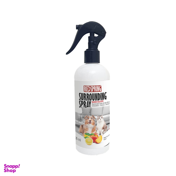 اسپری ضدعفونی کننده و لکه بر محیط رداسپرینگ مدل Surrounding Spray رایحه هلو لیمو حجم 500 میلی لیتر