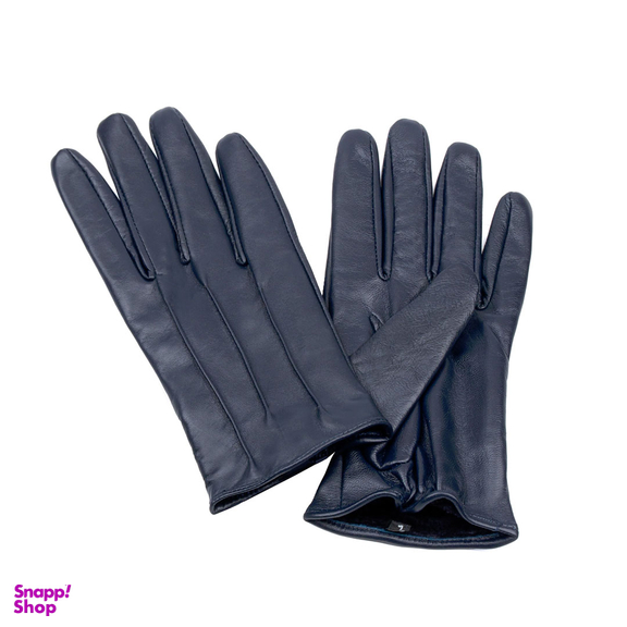 دستکش مردانه چرم کروکو مدل سه خط رنگ سرمه ای