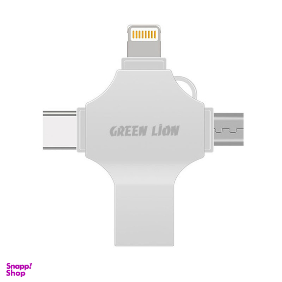 فلش مموری گرین لاین مدل FD-4 IN 1 ظرفیت 64 گیگابایت با رابط microUSB و USB و USB Type-C و لایتنینگ
