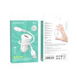 شارژر فندکی بروفون مدل BZ18 QC3.0 18W به همراه کابل تبدیل MicroUSB