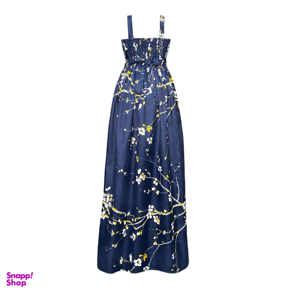 پیراهن زنانه افراتین مدل کمر کش دار بلند کد 9580 رنگ سرمه ای