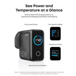 شارژر دیواری 140 وات انکر مدل B2697KZ1 (PD3.1) Zolo سه پین UK به همراه کابل U