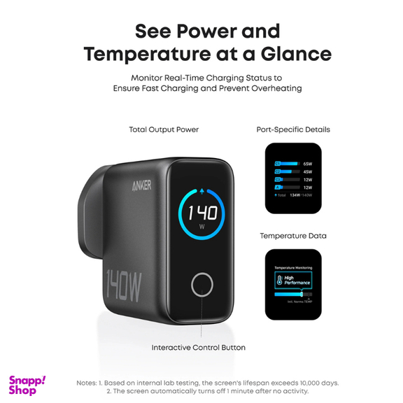 شارژر دیواری 140 وات انکر مدل B2697KZ1 (PD3.1) Zolo سه پین UK به همراه کابل U