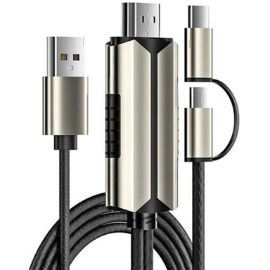 کابل HDMI به Type-C و microUSB کوتتسی کد 33023 طول 2 متر