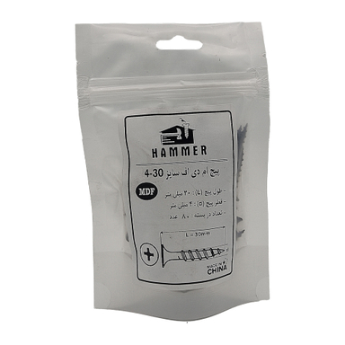 پیچ ام دی اف هامر مدل 4x30mm بسته 80 عددی