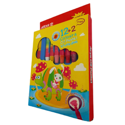 مداد شمعی 12 رنگ آریا مدل Aa